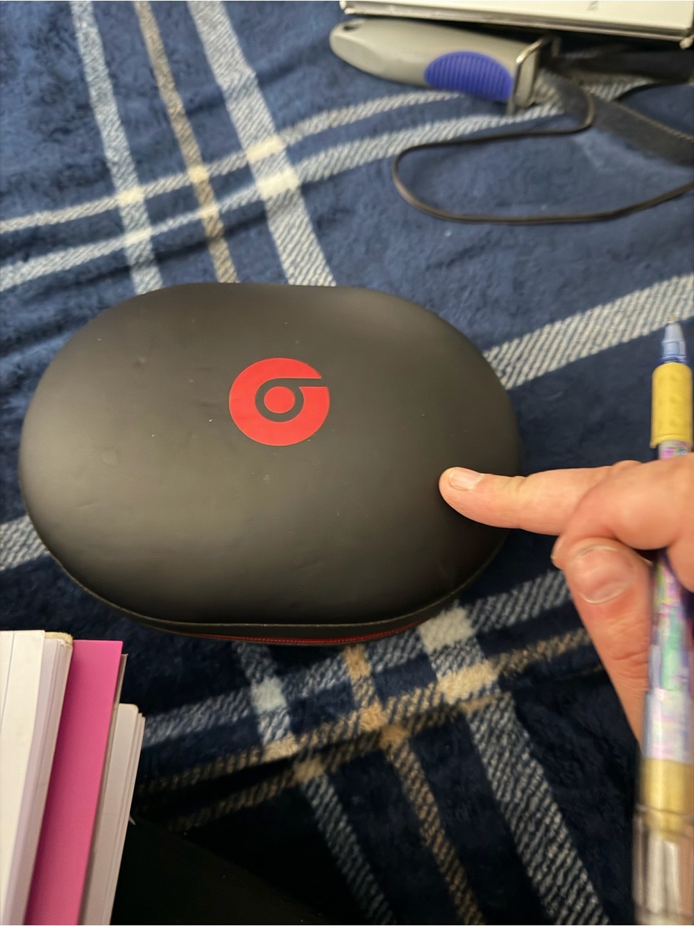 Beats by Dre Black On-Ear Headphone Case with Red Logo